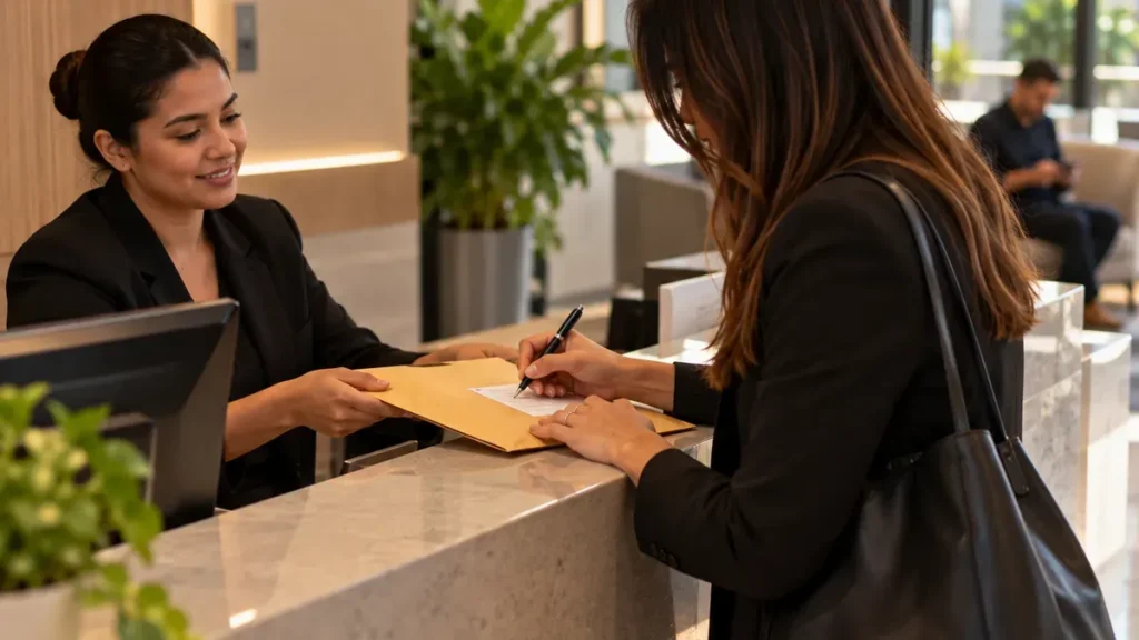 Assinatura de Encomenda na Recepção