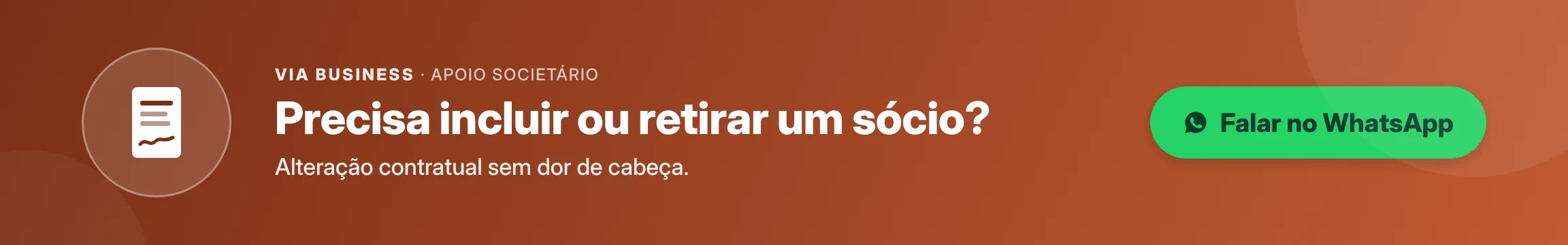 Precisa incluir ou retirar um sócio? Alteração contratual sem dor de cabeça.