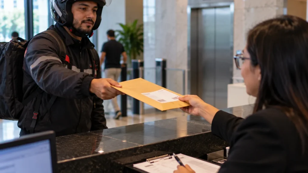 Entrega de Encomenda na Recepção